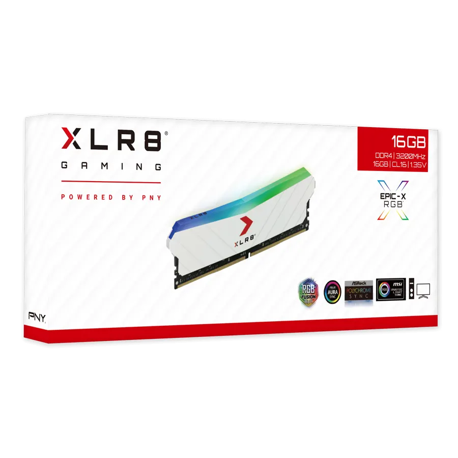 Memoria RAM PNY XLR8 RGB DDR4 16GB 3200MHz CL16 Blanca